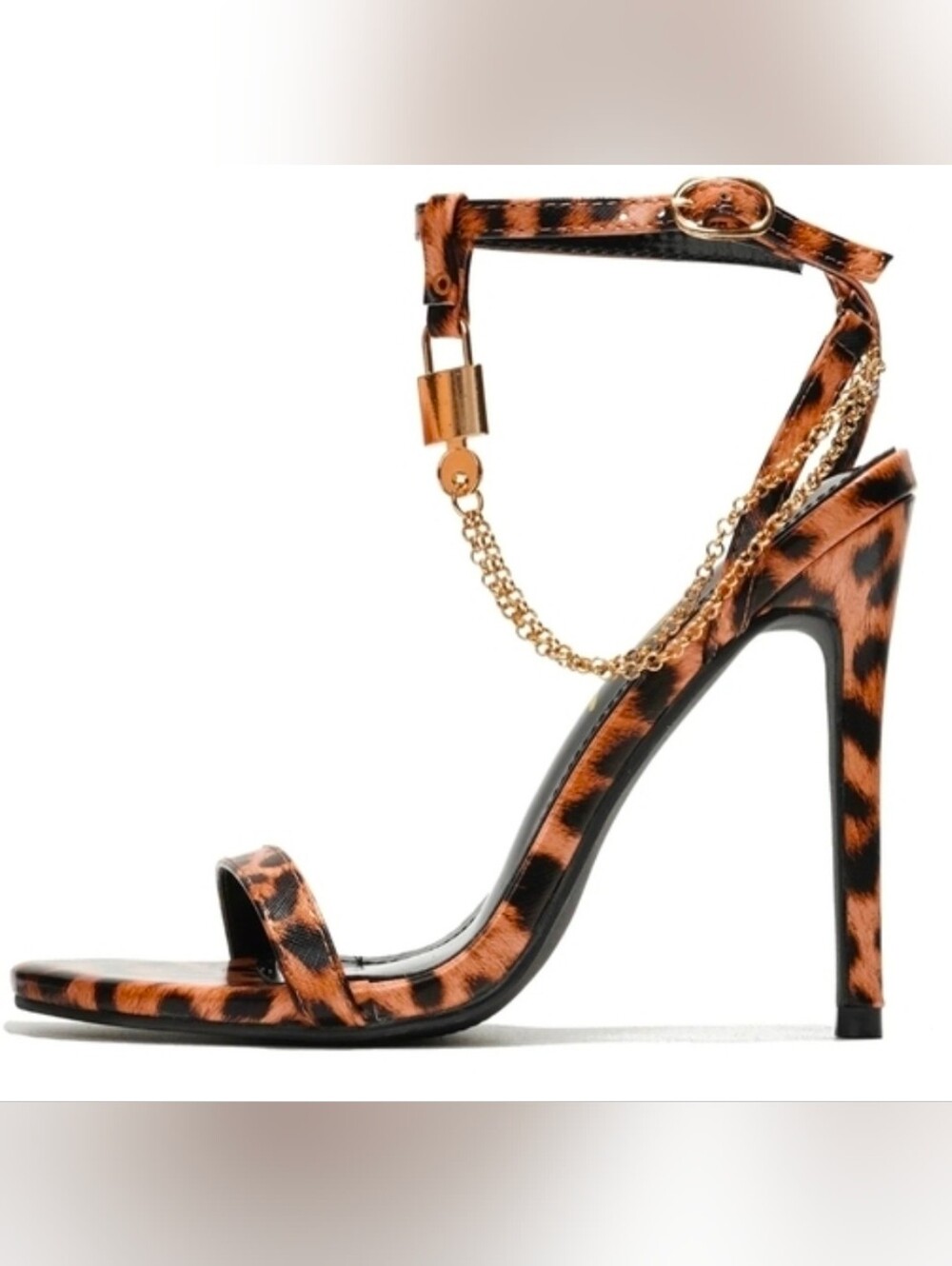 Cape Robbin Leopard Print Strappy Heeled Sandals - Brown